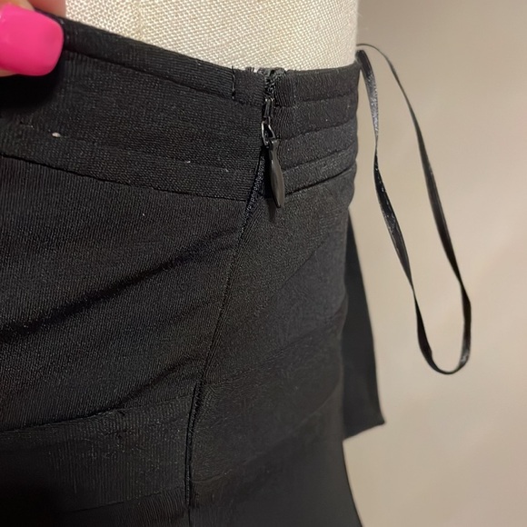 Guess jean cocktail black halter back tie dress, bustier with mirror pin sz L jr - Picture 7 of 14